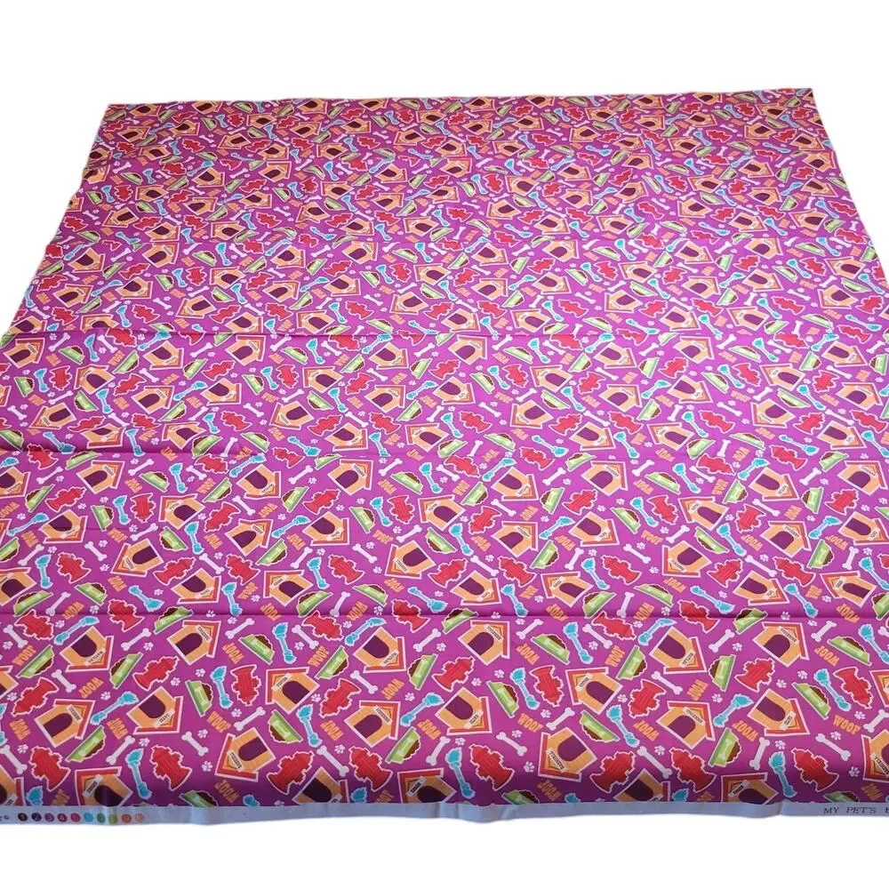 Dog Print Cotton Fabric 1yd x44